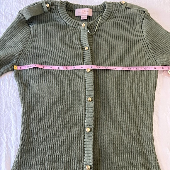 French Connection Women’s Olive Green Button-Front Knit Dress - Picture 10 of 14